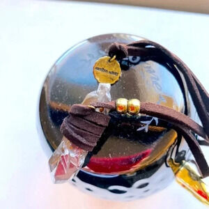 Marlyn Schiff Adjustable Crystal Necklace with Gold Beaded Accents